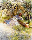 A Lady Reading a Newspaper by Carl Larsson